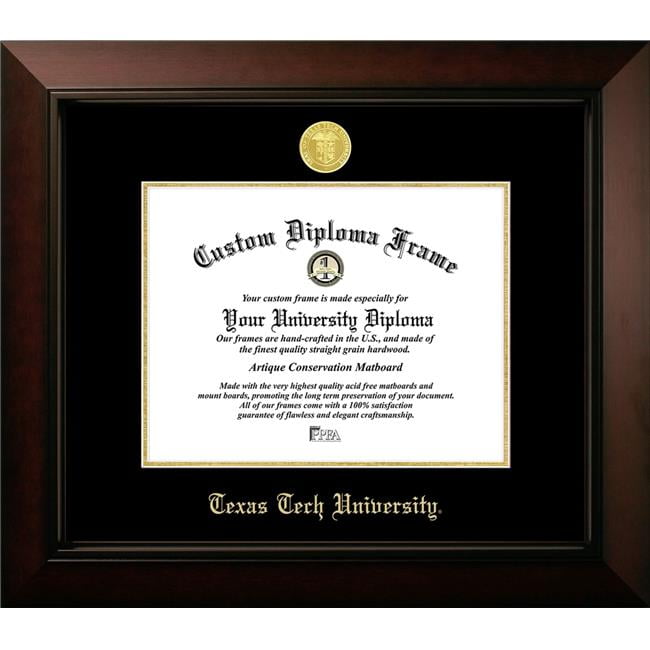 14 x 11 in. Texas Tech Red Raiders Legacy Embossed Diploma Frame, Black Cherry & Gold