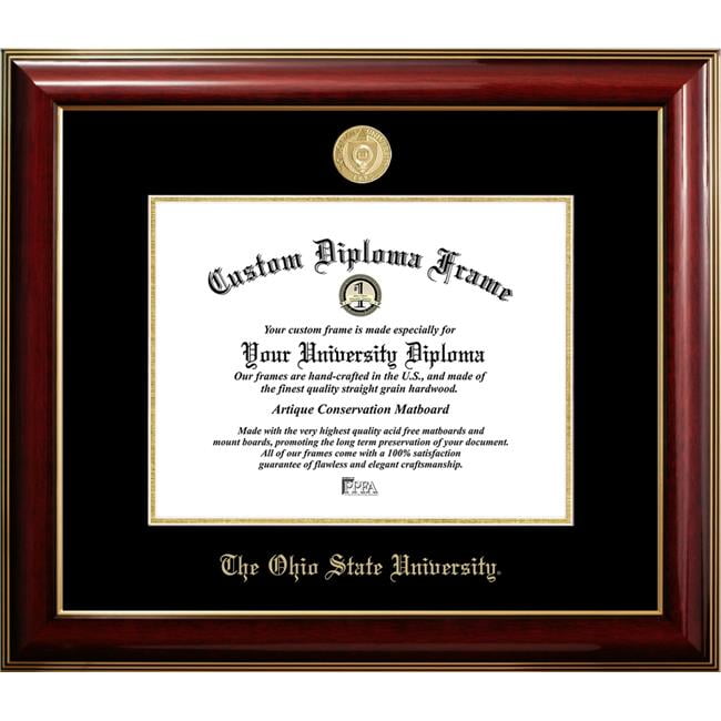 OH987CMGTGED-1185 11 x 8.5 in. Ohio State Buckeyes University Diploma Frame, Classic Mahogany