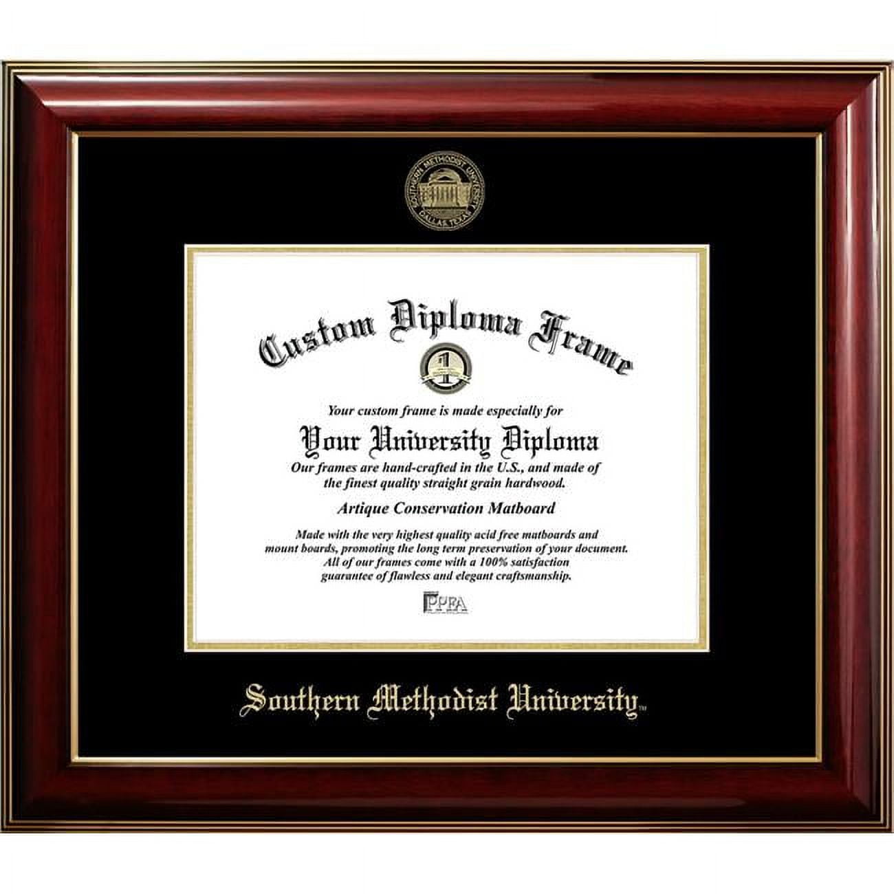 11 x 8.5 in. Southern Methodist University Diploma Frame, Classic Mahogany