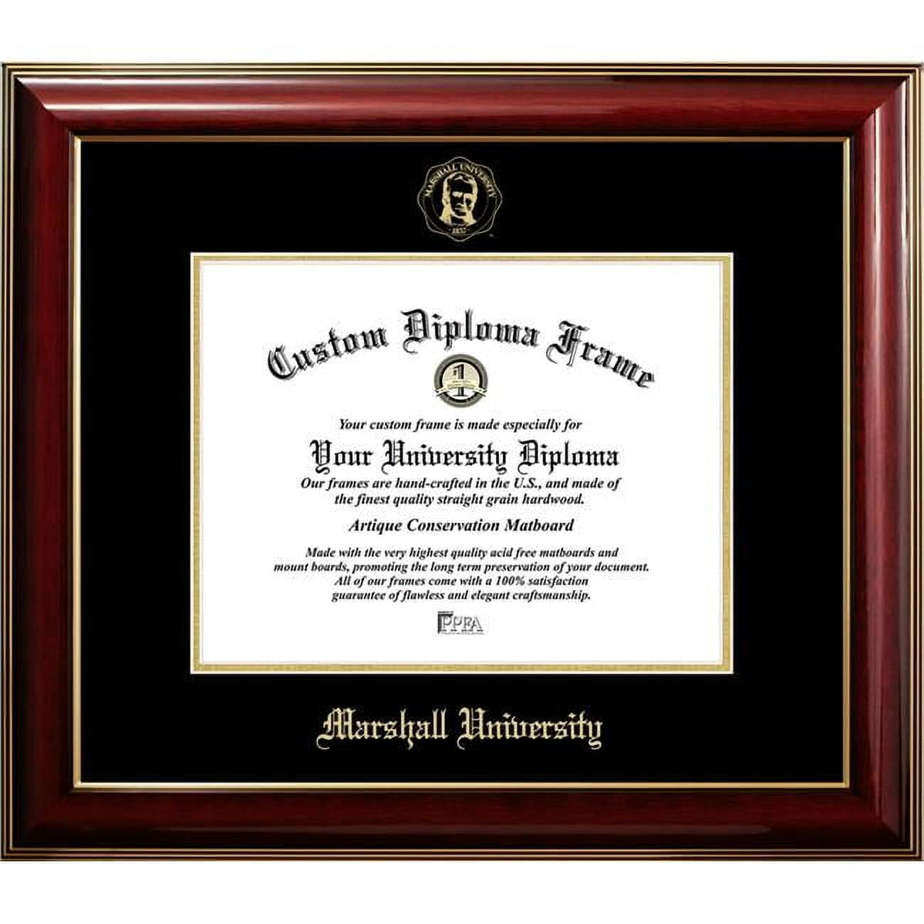 WV999CMGTGED-1185 11 x 8.5 in. Marshall Thundering Herd Diploma Frame, Classic Mahogany