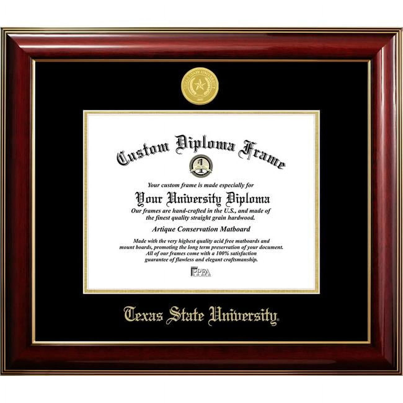 14 x 11 in. Texas State Bobcats Diploma Frame, Classic Mahogany