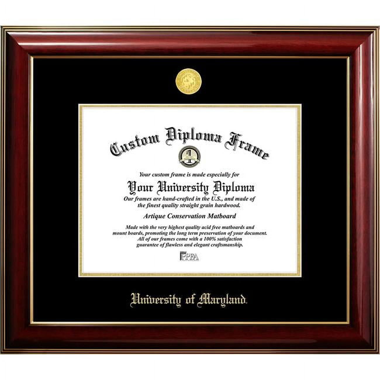 MD998CMGTGED-1713 17 x 13 in. Maryland Terrapins Diploma Frame, Classic Mahogany