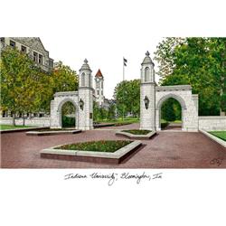 8.5 x 11 in. Indiana University, Bloomington Single Embossed Diploma Frame with Bonus  Lithograph, Manhattan Black & Mat Gold
