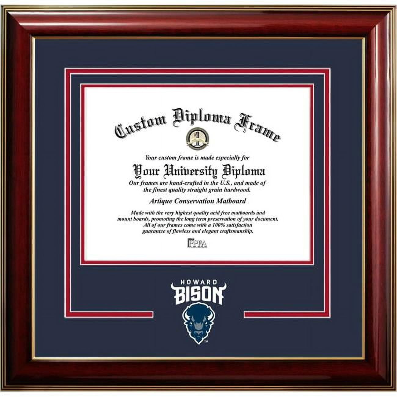 8.5 x 11 in. Howard University Bisons Classic Spirit Logo Diploma Frame