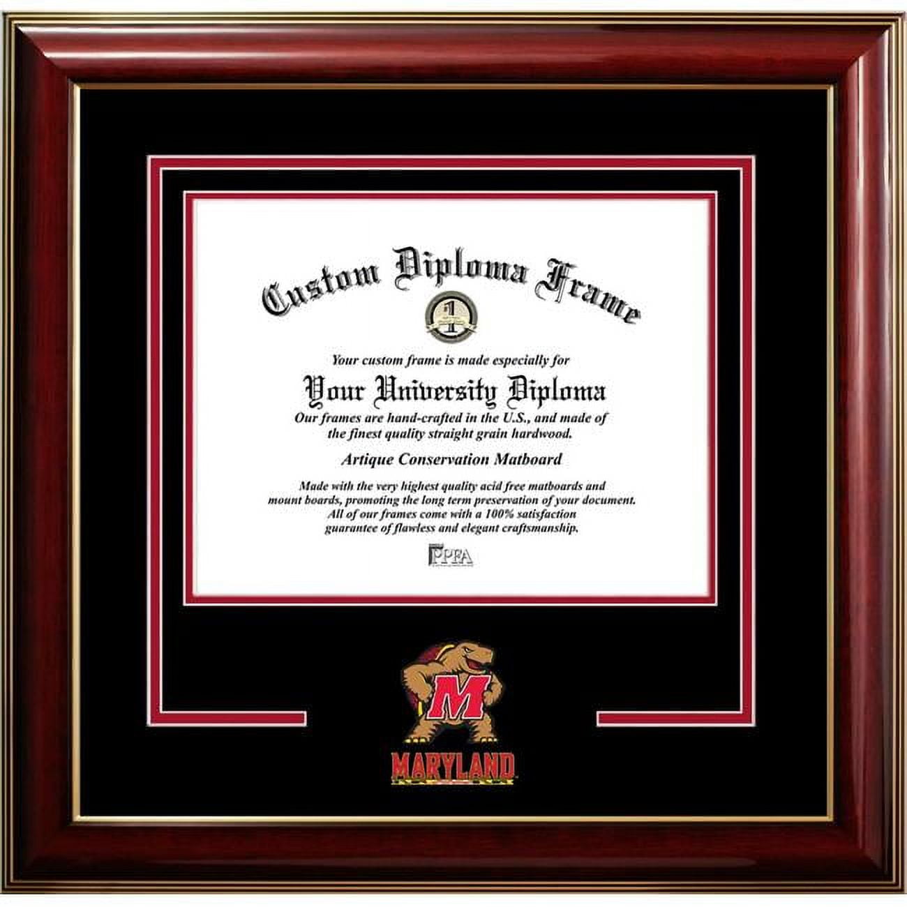 MD998CMGTSD-1713 13 x 17 in. University of Maryland Terrapins Classic Spirit Logo Diploma Frame