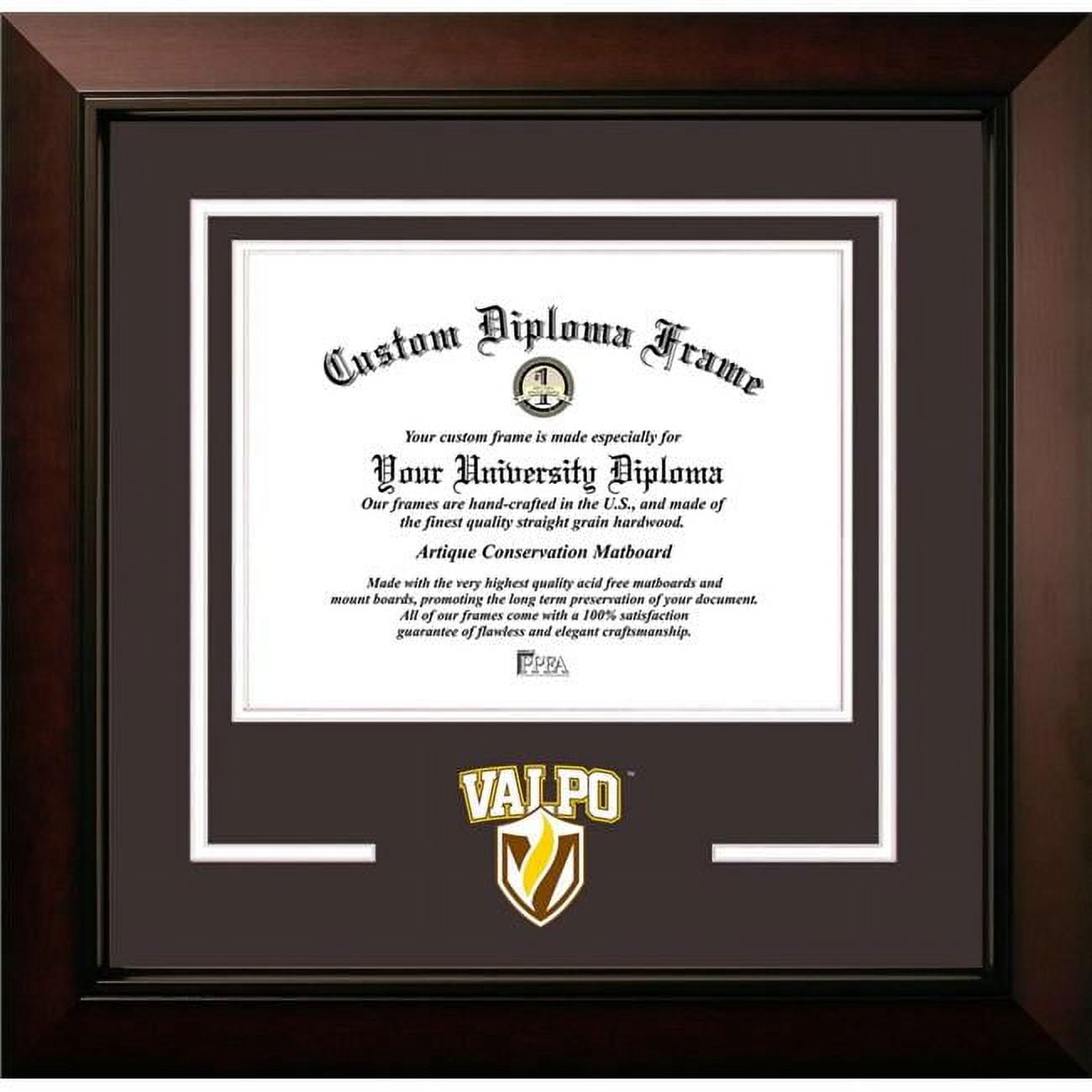 IN991LBCSD-108 8 x 10 in. Valparaiso University Logo Diploma Frame, Legacy Black Cherry Spirit