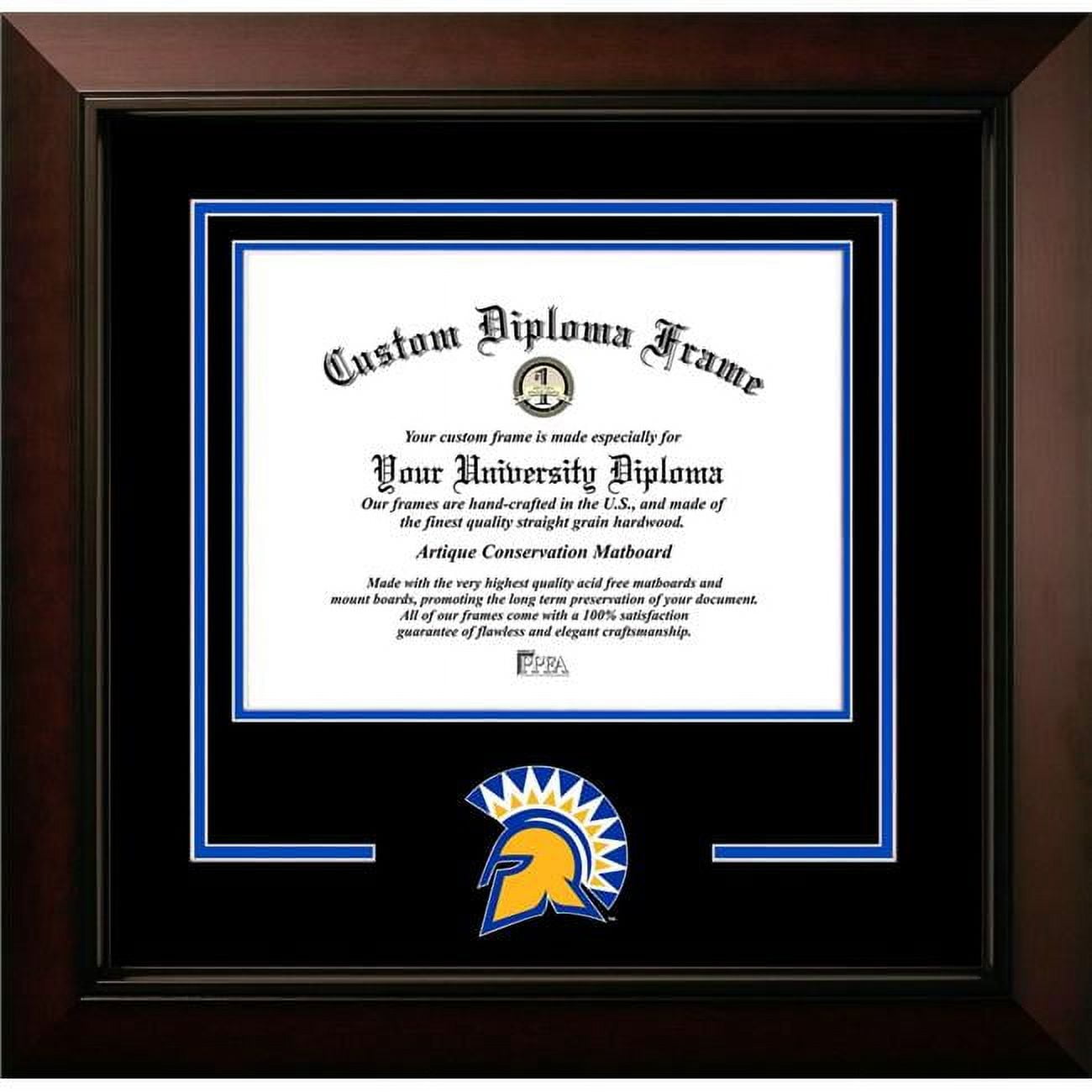 CA929LBCSD-1185 8.5 x 11 in. San Jose State University Logo Diploma Frame, Legacy Black Cherry Spirit
