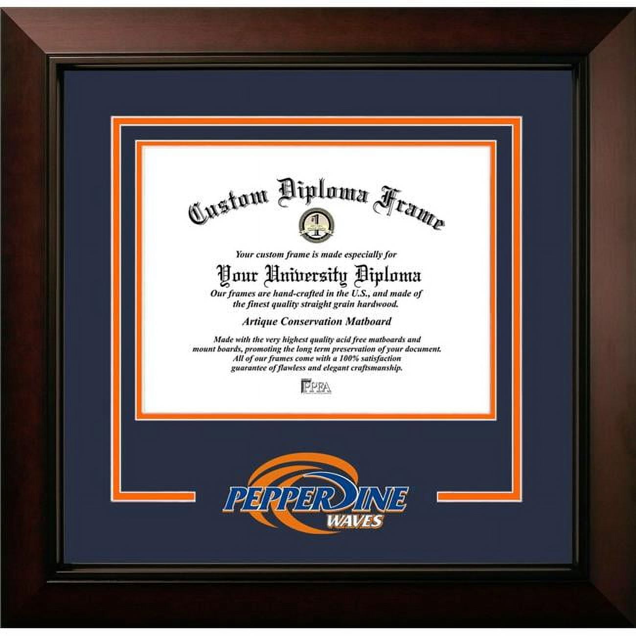 CA944LBCSD-1185 8.5 x 11 in. Pepperdine Waves Logo Diploma Frame, Legacy Black Cherry Spirit
