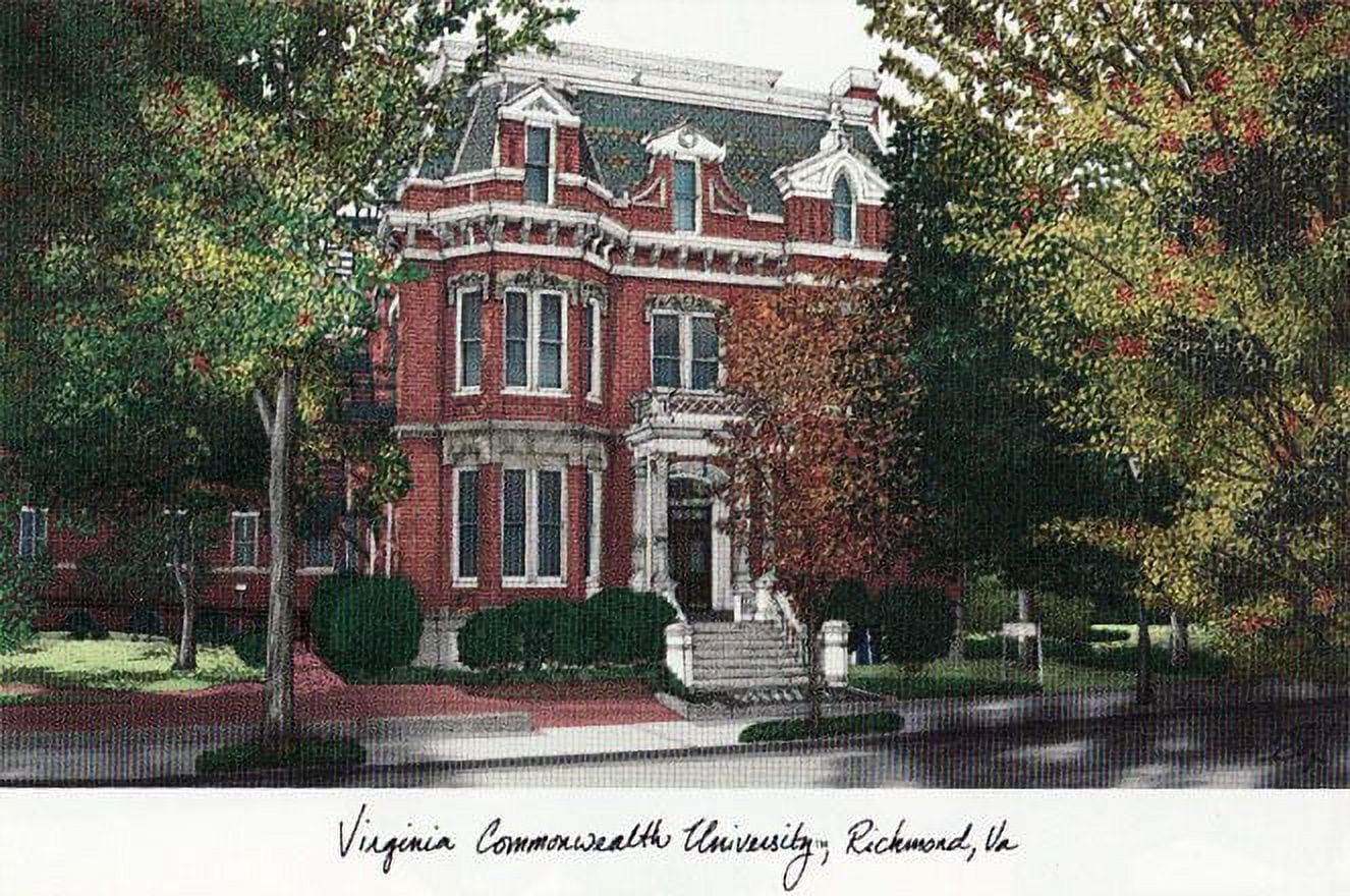 VA983MBSGED1411 11 x 14 in. Virginia Commonwealth University Single Embossed Diploma Frame with Bonus  Lithograph, Manhattan Black & Mat Gold