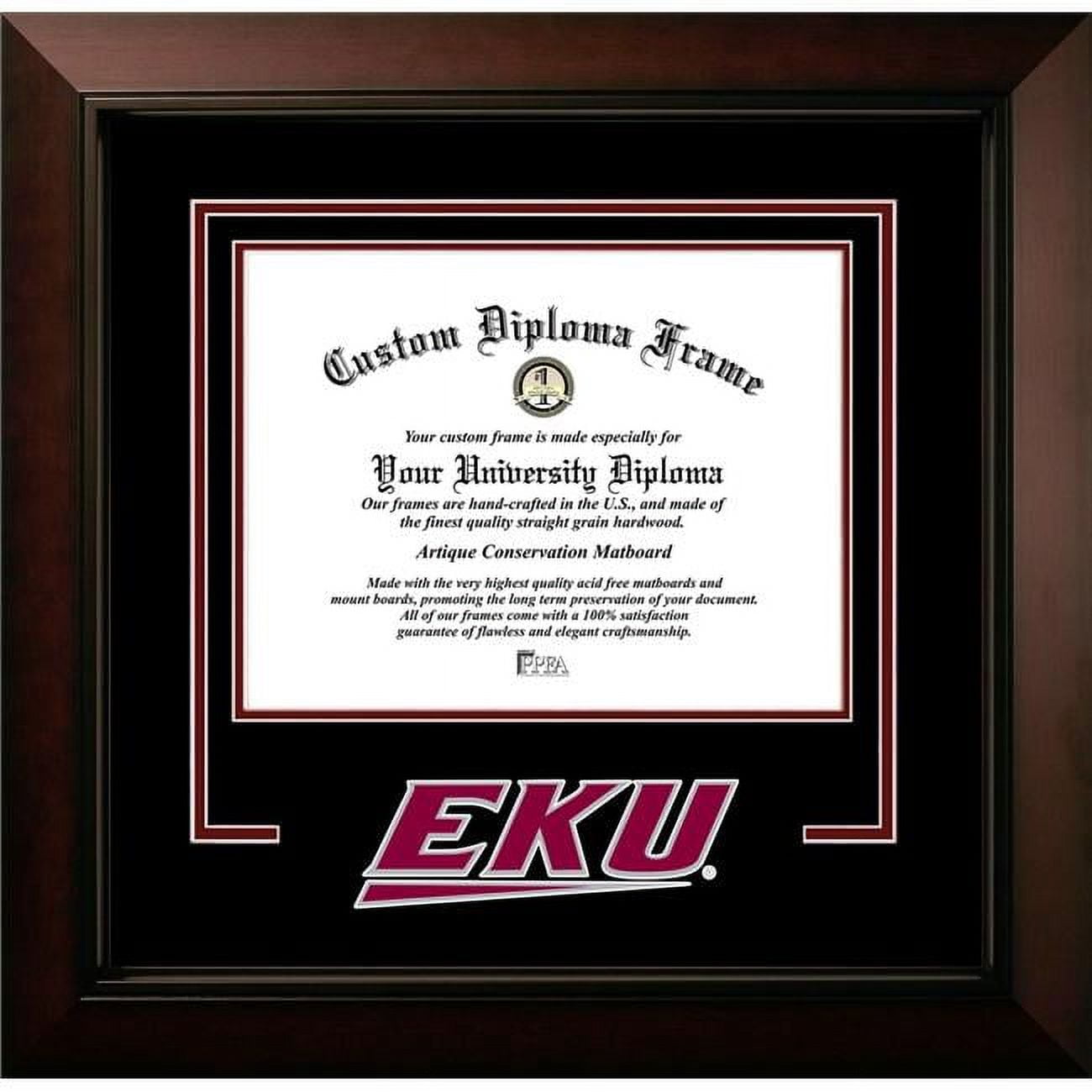 KY999LBCSD-1185 8.5 x 11 in. Eastern Kentucky University Logo Diploma Frame, Legacy Black Cherry Spirit