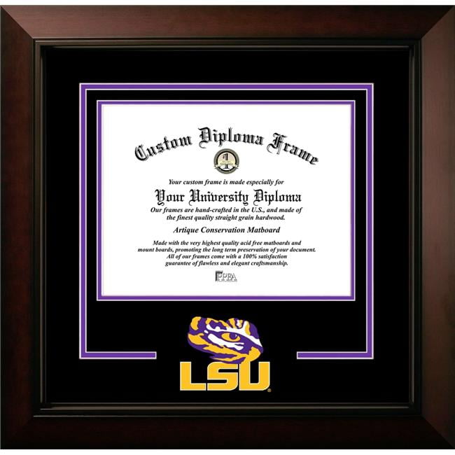 LA999LBCSD-1185 8.5 x 11 in. Louisiana State University Tigers Logo Diploma Frame, Legacy Black Cherry Spirit -  Campus Images