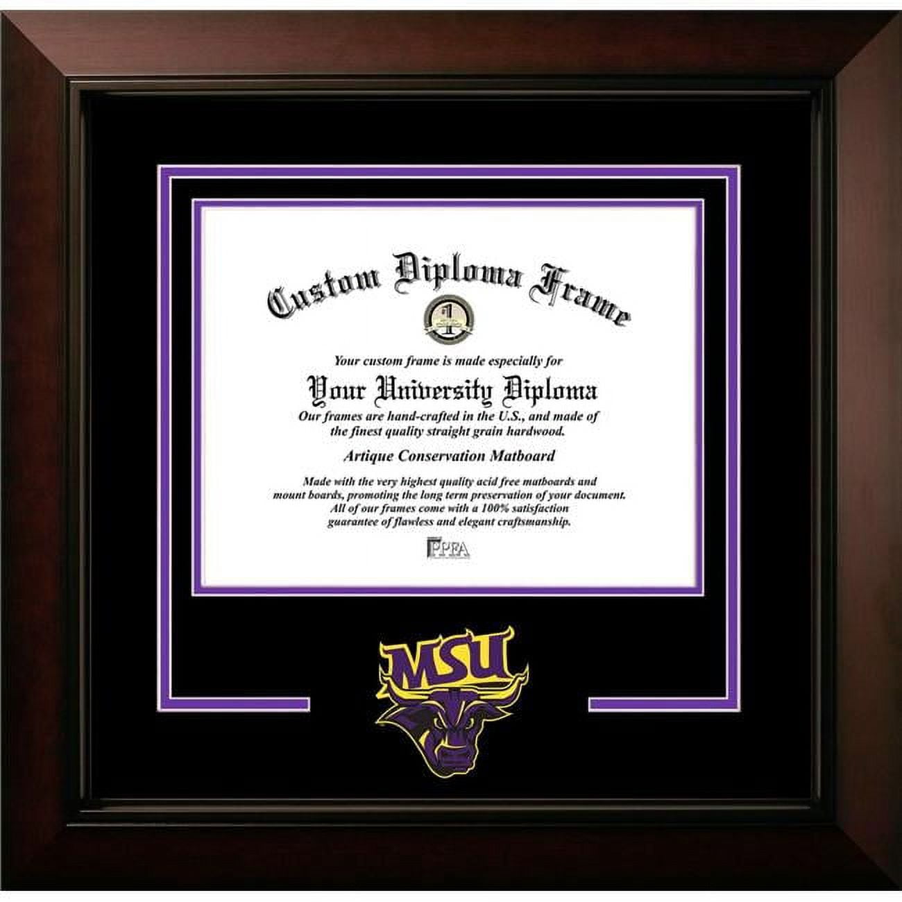 8.5 x 11 in. Minnesota State University, Mankato Mavericks Logo Diploma Frame, Legacy Black Cherry Spirit
