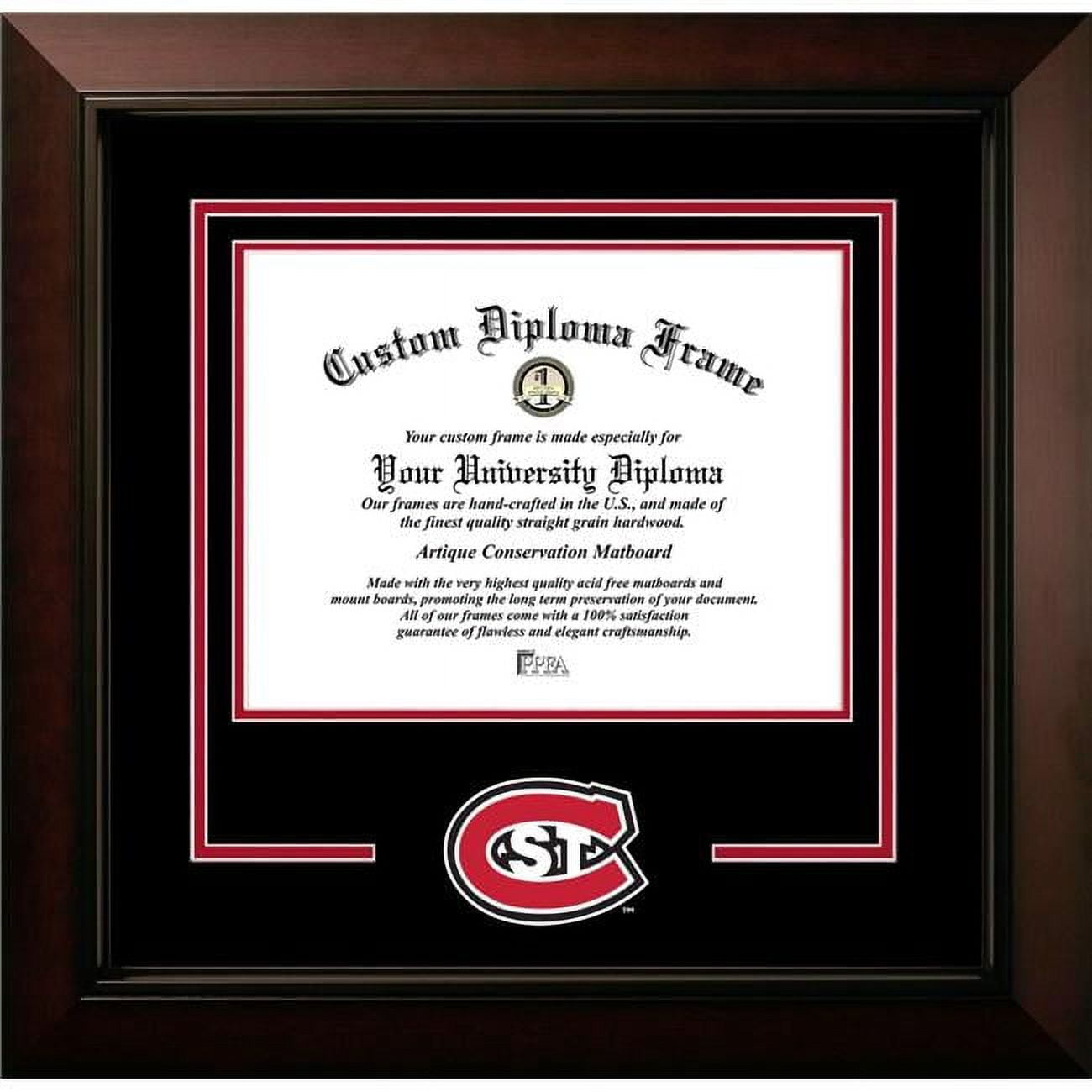 MN998LBCSD-1185 8.5 x 11 in. St. Cloud State Logo Diploma Frame, Legacy Black Cherry Spirit