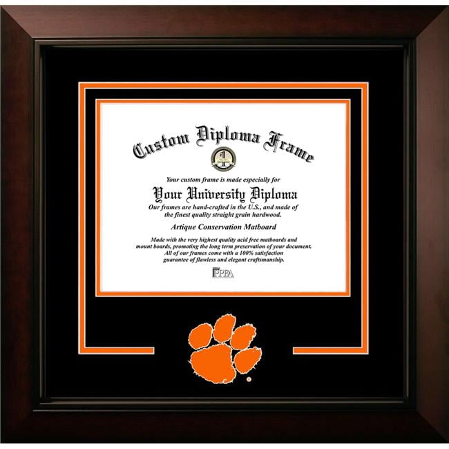 SC994LBCSD-1185 8.5 x 11 in. Clemson University Logo Diploma Frame, Legacy Black Cherry Spirit