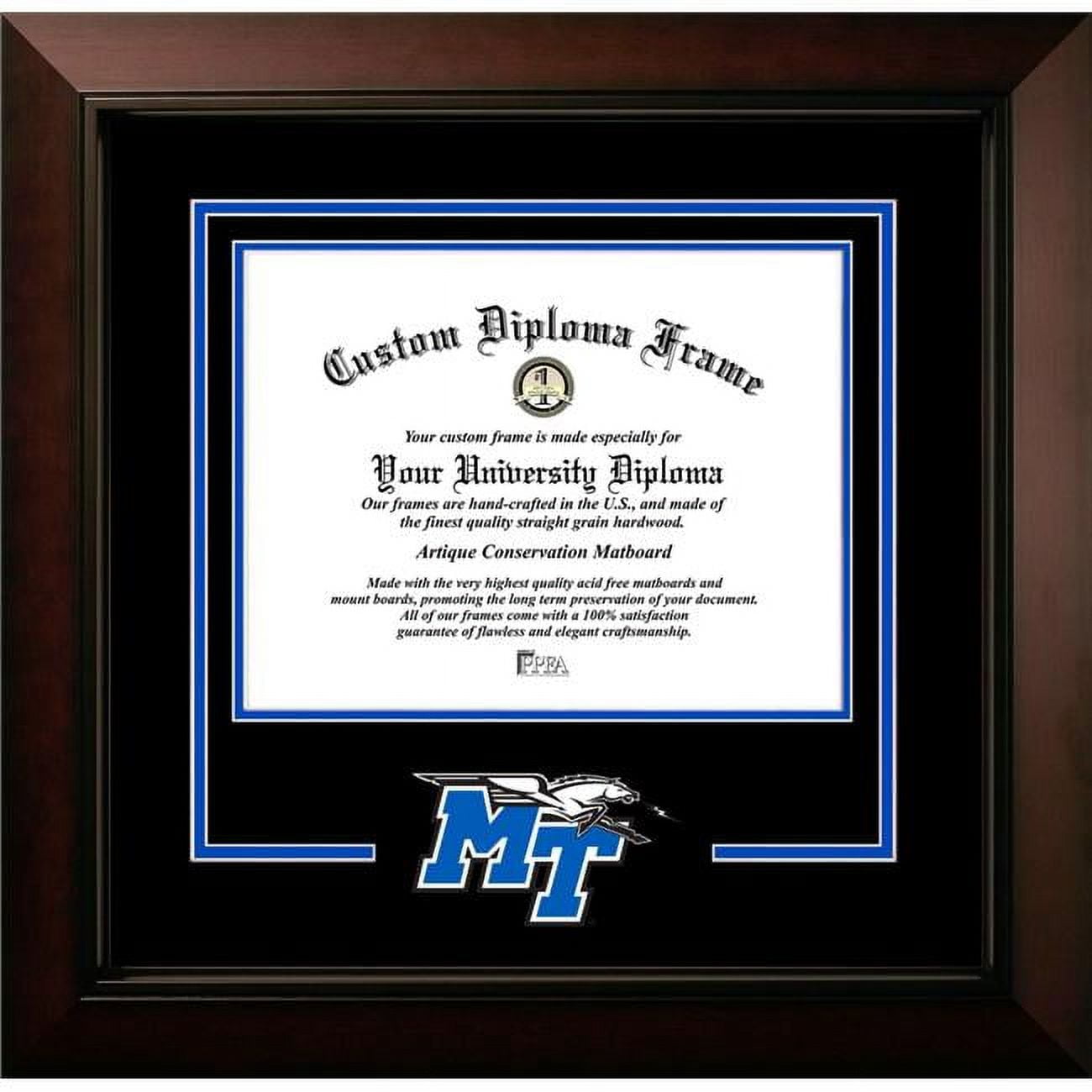 TN999LBCSD-1185 8.5 x 11 in. Middle Tennessee State University Logo Diploma Frame, Legacy Black Cherry Spirit