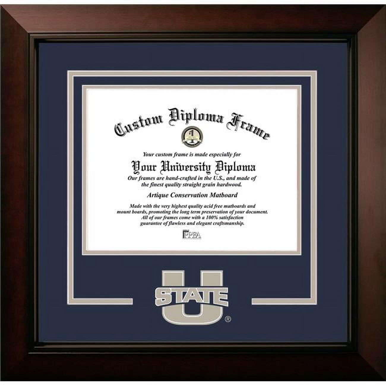 UT997LBCSD-1185 8.5 x 11 in. Utah State Aggies Logo Diploma Frame, Legacy Black Cherry Spirit