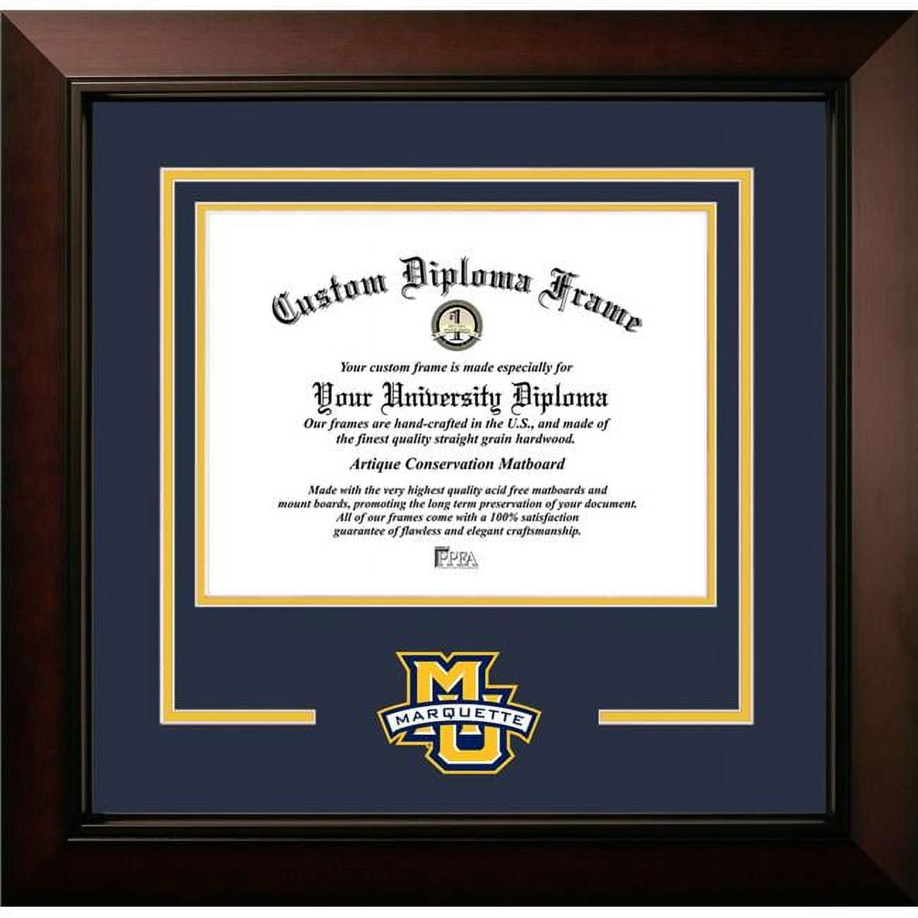 WI999LBCSD-129 9 x 12 in. Marquette Golden Eagles Logo Diploma Frame, Legacy Black Cherry Spirit