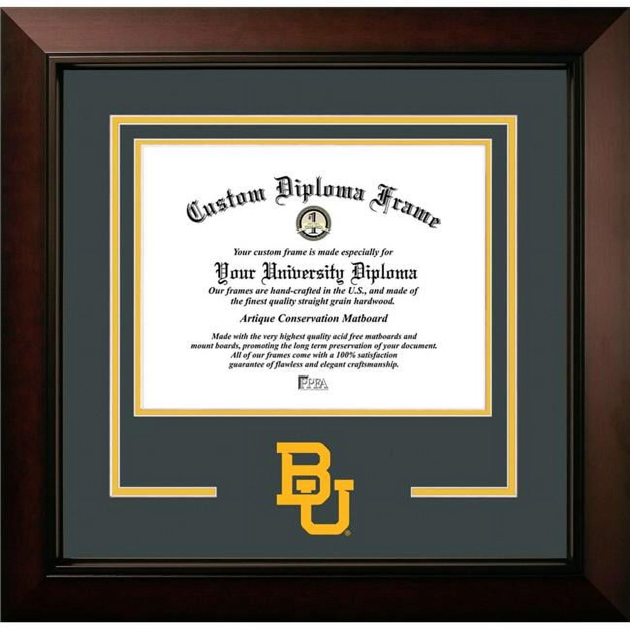TX955LBCSD-1411 11 x 14 in. Baylor University Bears Logo Diploma Frame, Legacy Black Cherry Spirit