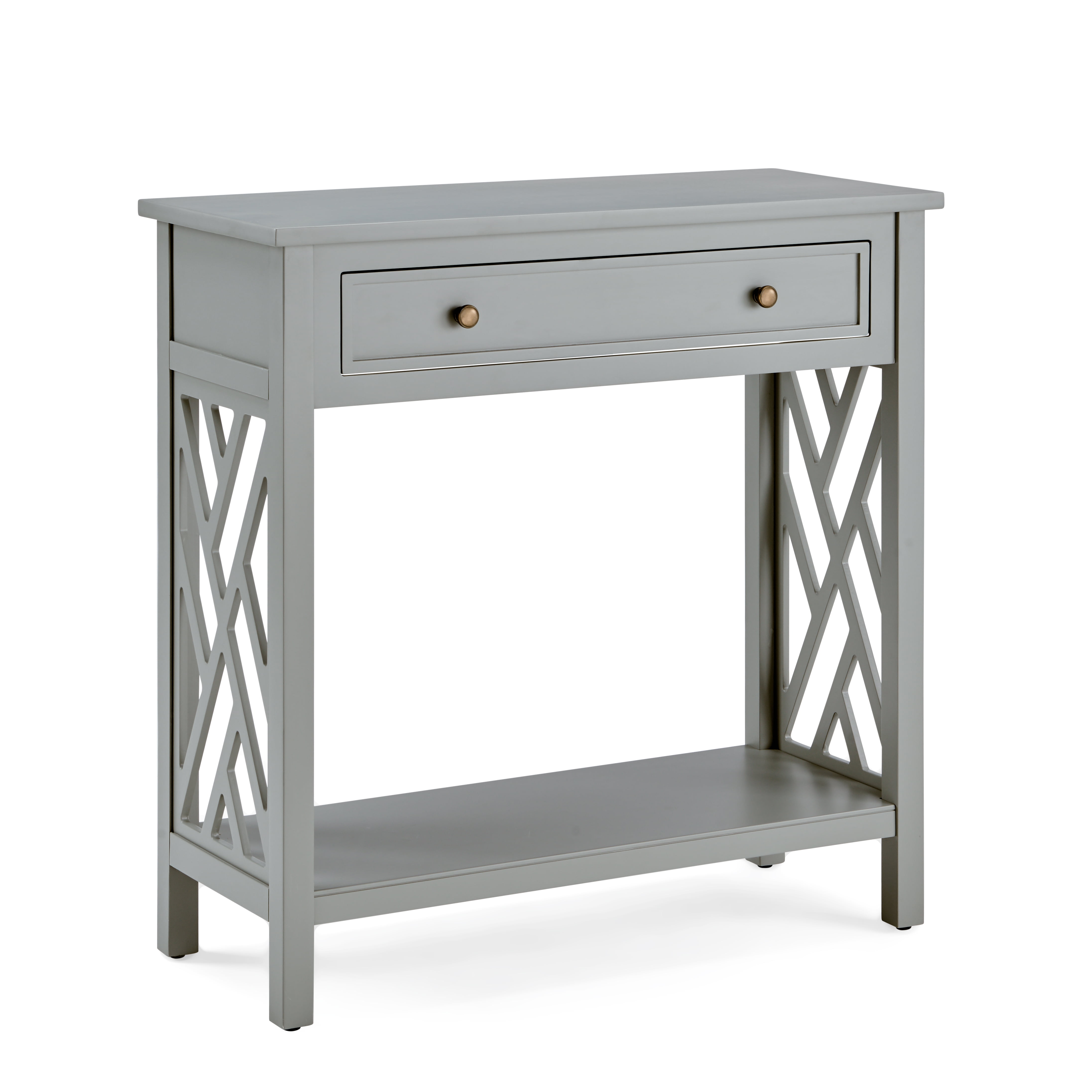 Picture of Bolton ANCT1840 32 in. Coventry Wood Entryway Console & Sofa Table with Drawer & Shelf&#44; Gray