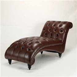 Picture of Chairone House W68039273 Button Tufted Chaise Lounge&#44; Brown
