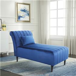 Picture of Chairone House W68034331 Transitional Armless Chaise Lounge&#44; Blue Velvet