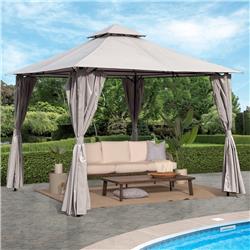 Picture of Bei You W41941150 10 x 10 ft. Outdoor Patio Garden Canopy Outdoor Shading Gazebo Tent with Curtain&#44; Gray