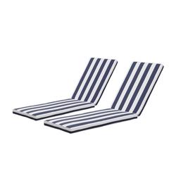 Picture of Bei You W41940599 Set Outdoor Lounge Chair Cushion Replacement Patio Funiture Chaise Lounge Cushion Seat&#44; Blue & White - 2 Piece