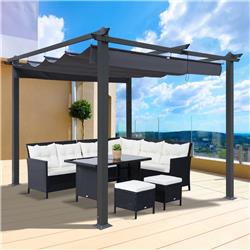 Picture of Bei You W41940784 9.7 x 9.7 ft. Outdoor Patio Retractable Pergola with Canopy Sunshelter for Garden Terraces & Backyard&#44; Gray