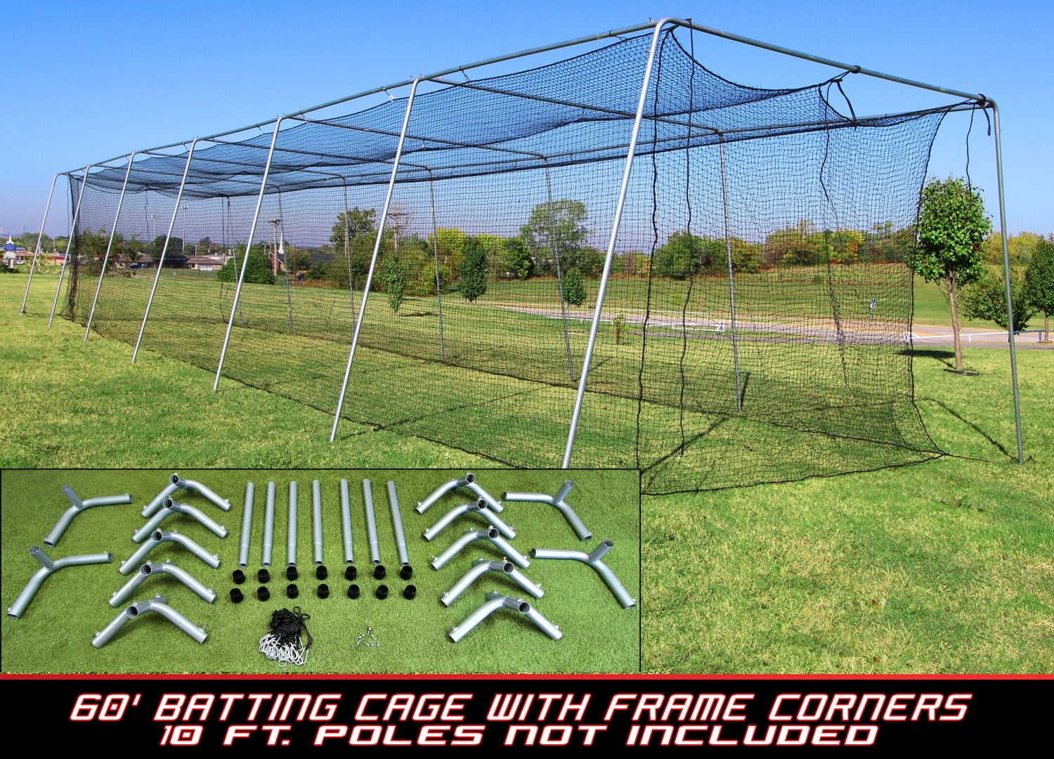 Picture of Cimarron Sports CM-602024TPC 60 x 12 x 10 in. No. 24 Batting Cage Net & Frame