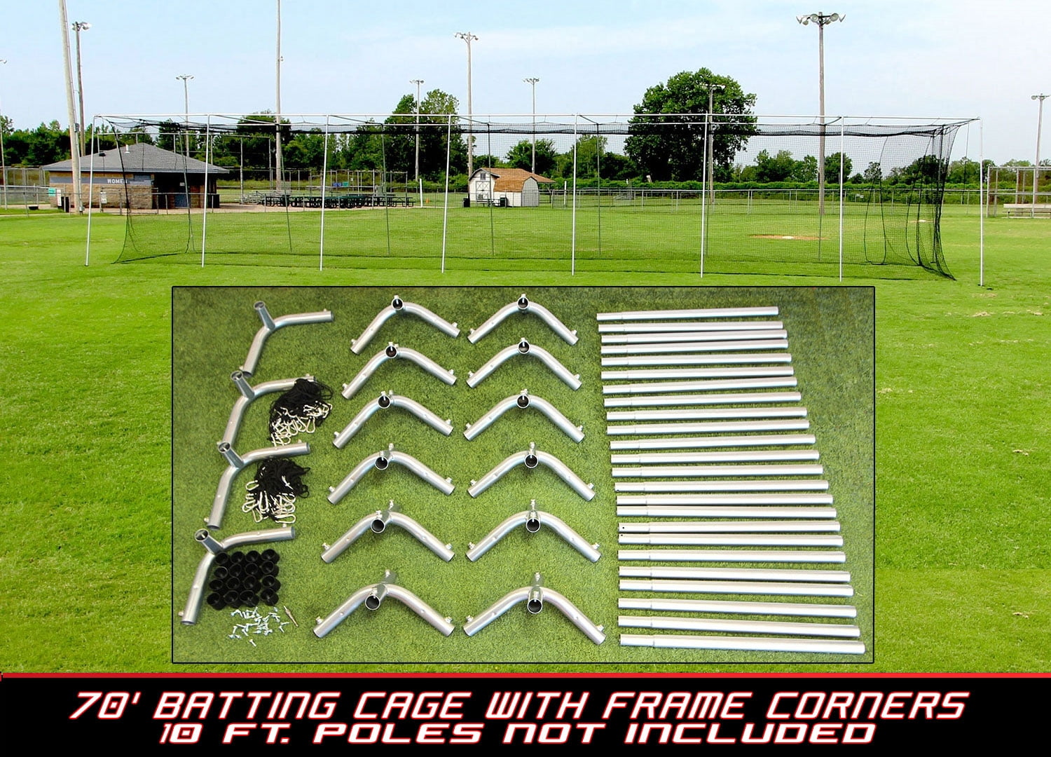 Picture of Cimarron Sports CM-704224TPC 70 x 14 x 12 in. No. 24 Batting Cage & Frame Corners