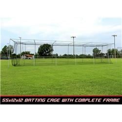 Picture of Cimarron Sports CMW-552224TPCF1.5 55 x 12 x 12 in. No. 4 Batting Cage & Complete Frame HD