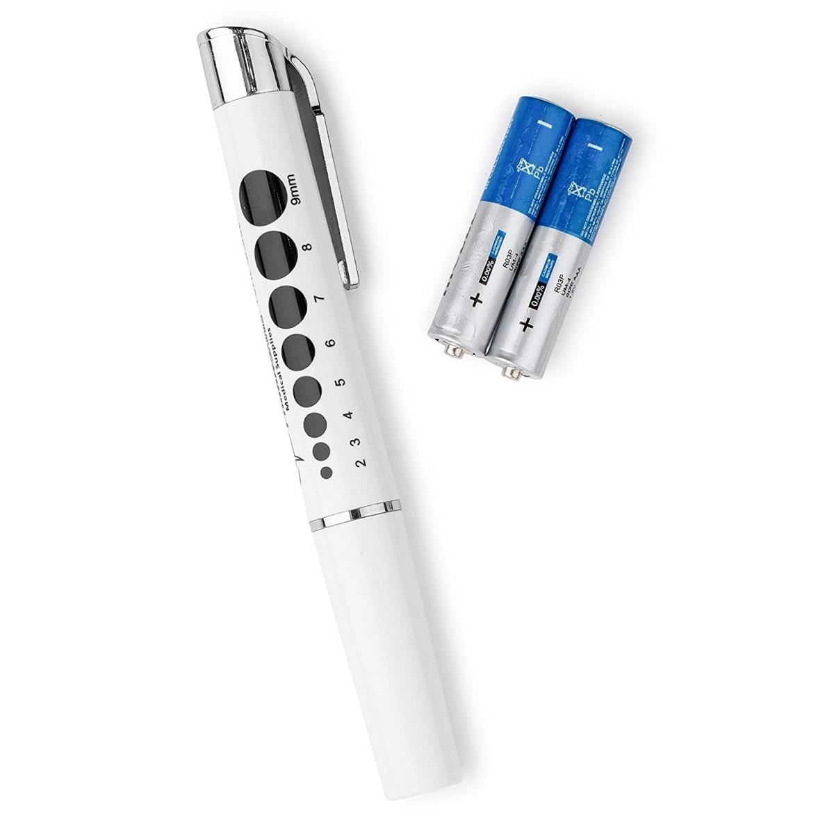 4782 Reusable LED Penlight with Pupil Gauge & Batteries
