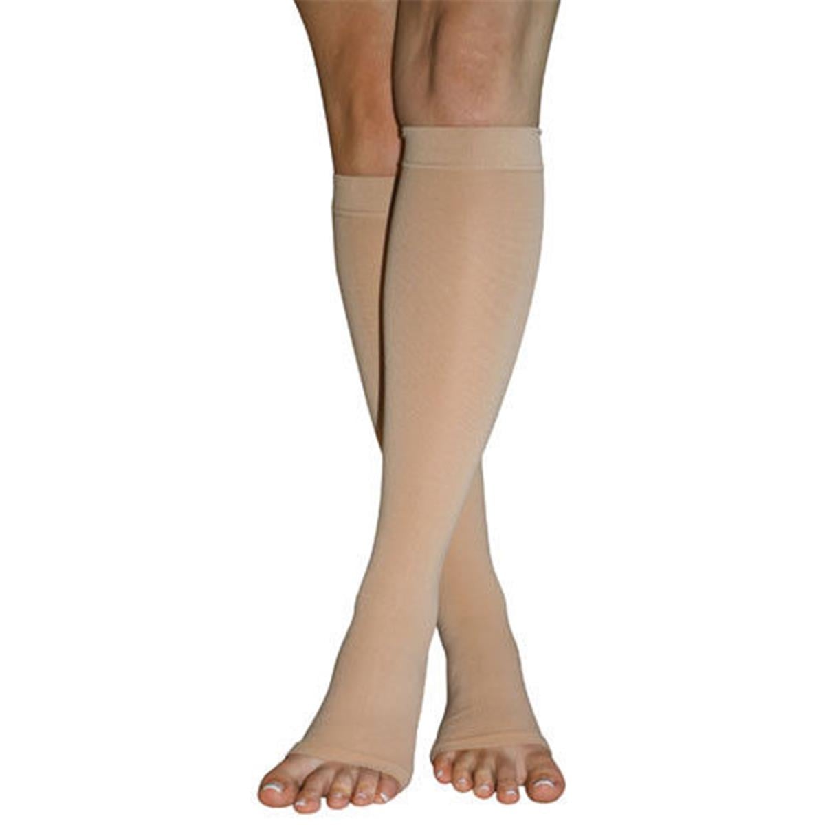 BJ310BGL 20-30 mmHg Firm Surgical Weight Stockings Below Knee Open Toe, Beige - Large