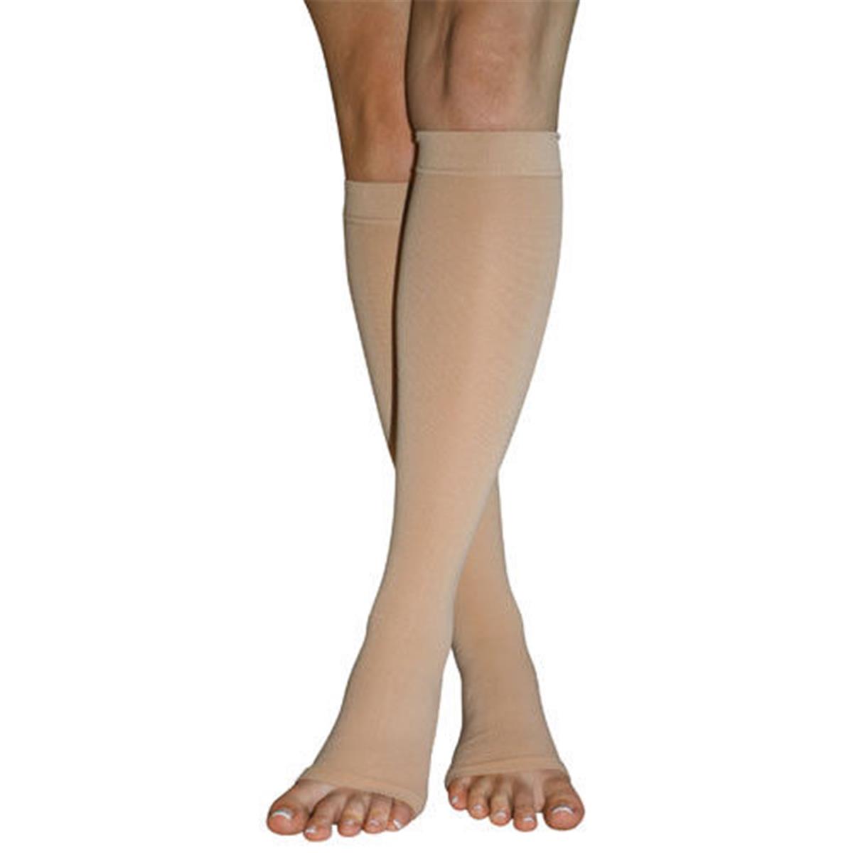 BJ310BG3X 20-30 mmHg Firm Surgical Weight Stockings Below Knee Open Toe, Beige - 3XL