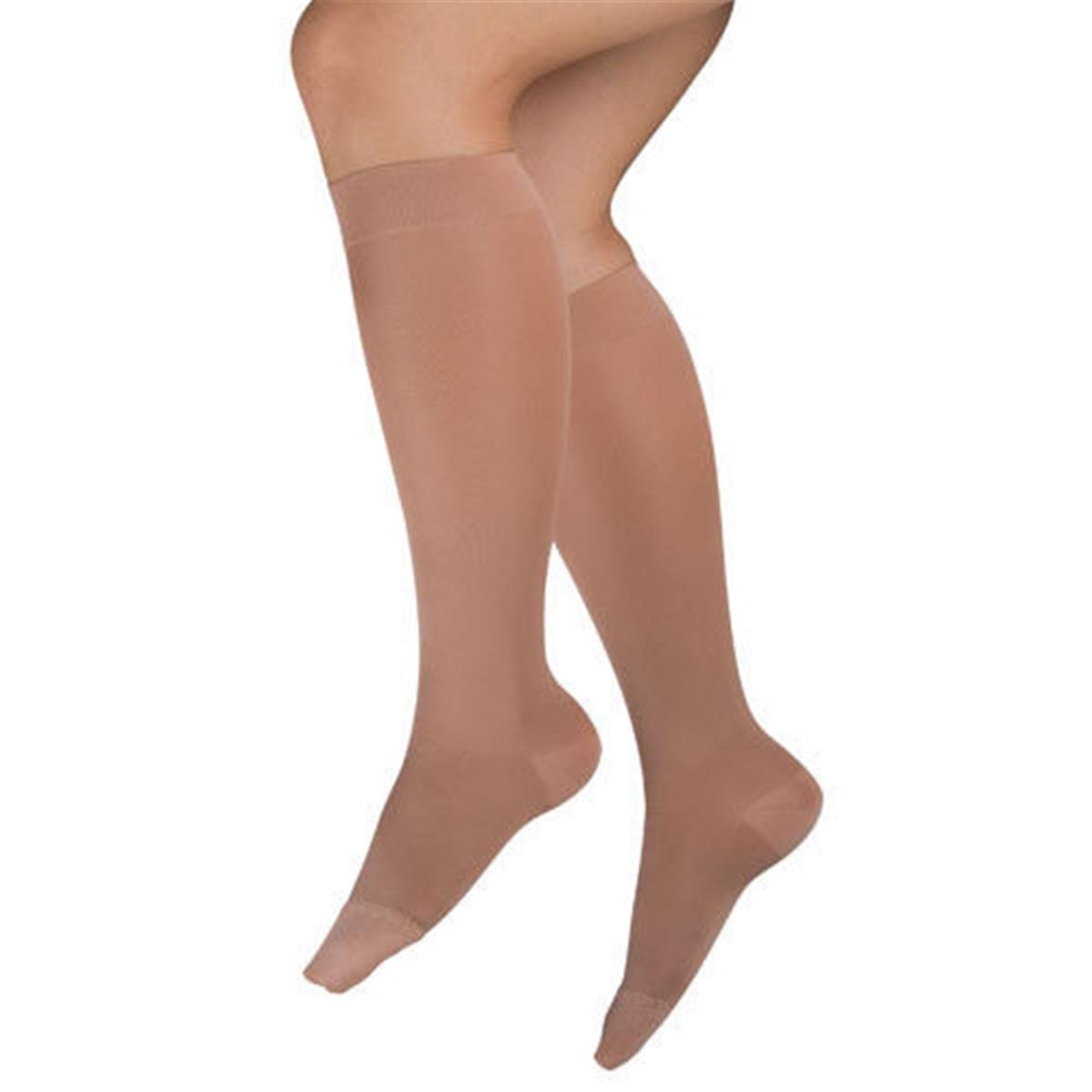 Sheer Mild Support Knee Highs - Beige - Extra Large - Closed Toe