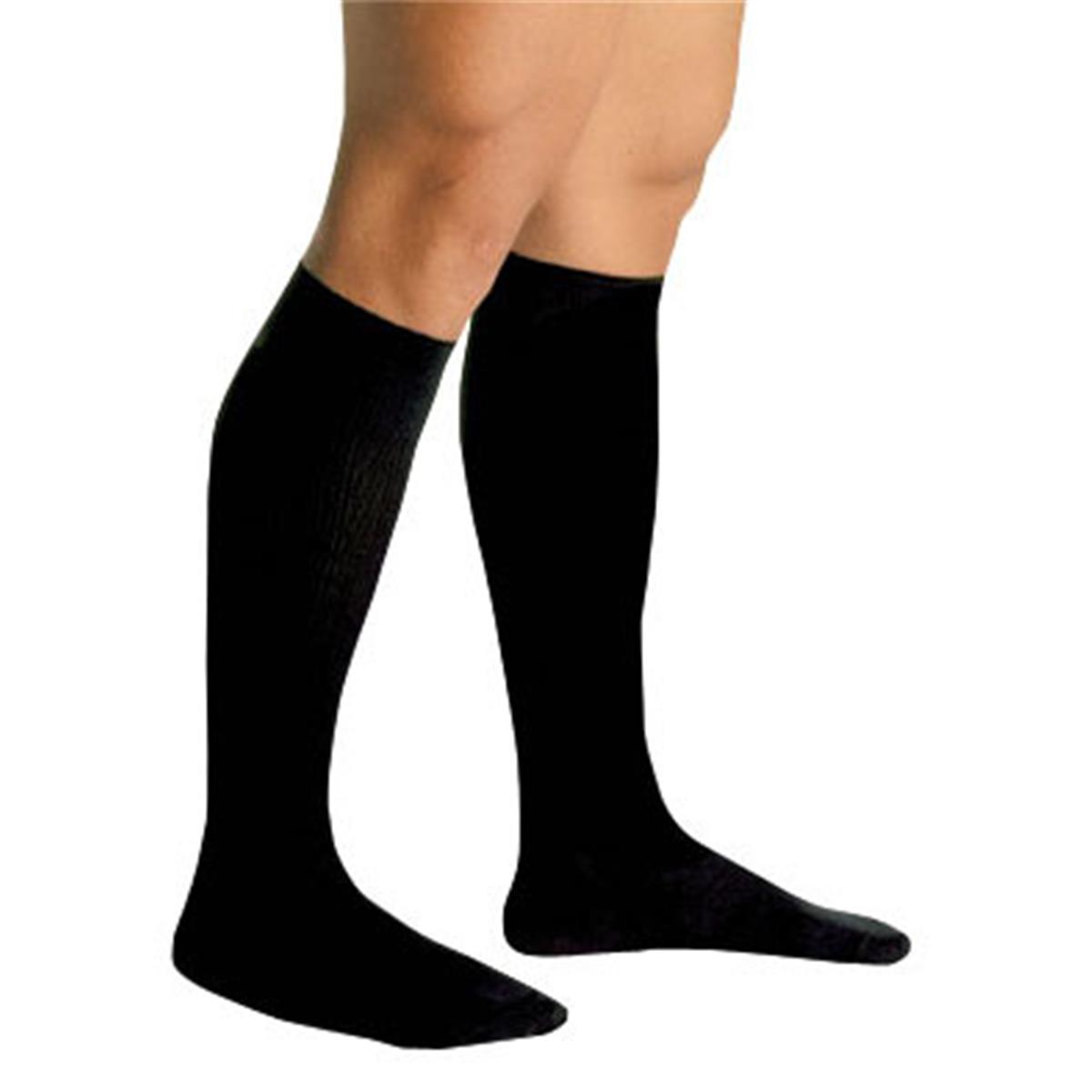 BJ345BLXL 20-30 mmHg Mens Firm Support Socks, Black - Extra Large