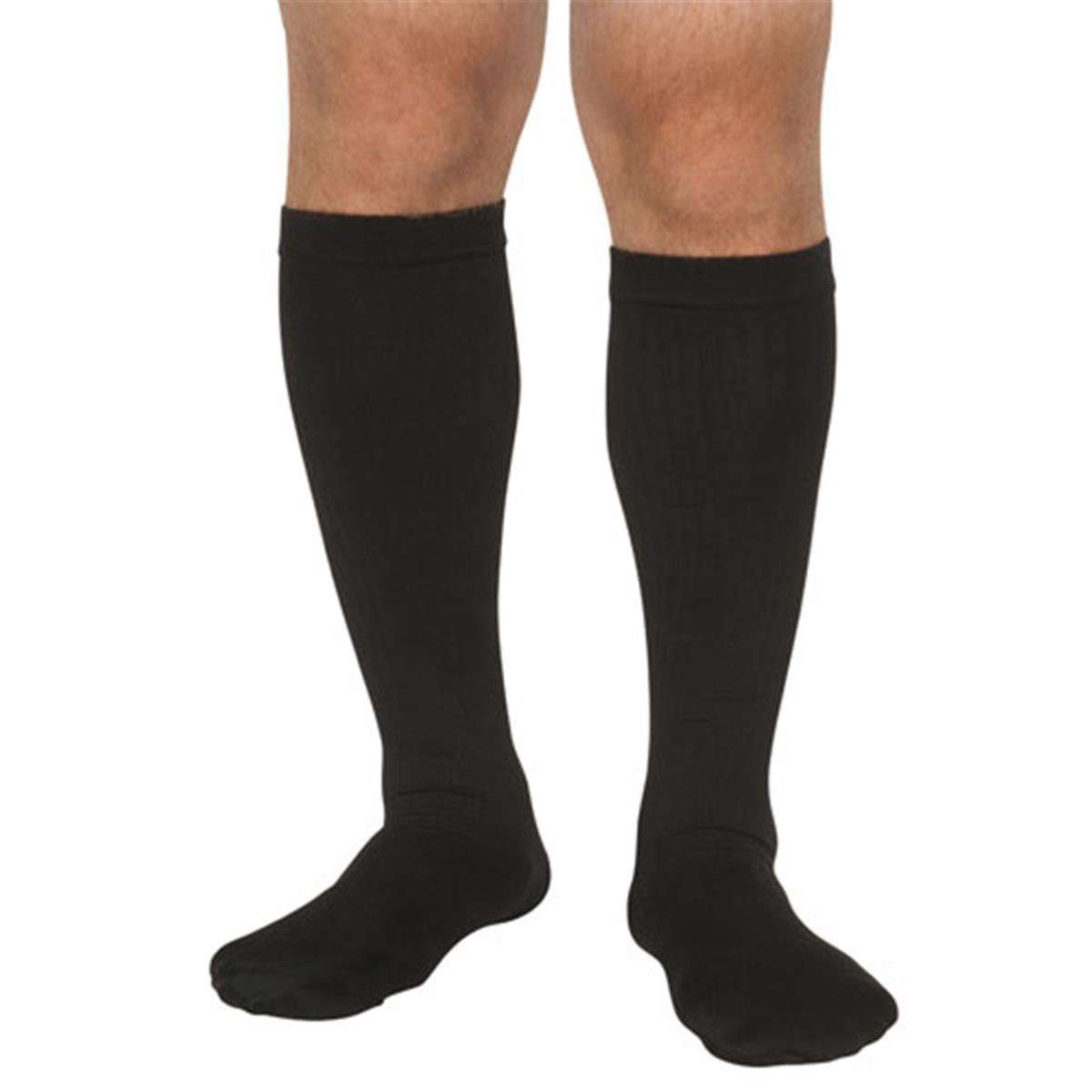 BJ340BLML 10-15 mmHg Mens Mild Support Socks, Black - Medium & Large