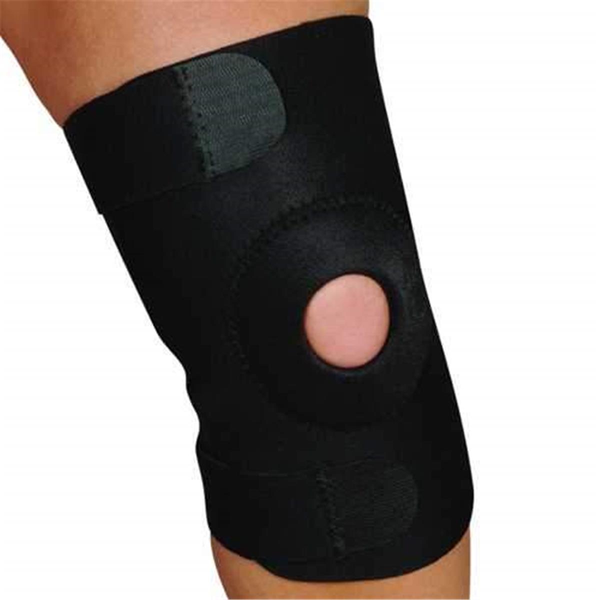 BJ215221SMMD Open Patella Design Adjustment Knee Support, Black - Small & Medium