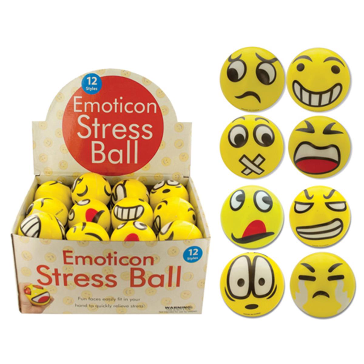 KM002 Emoticon Stress Ball Countertop Display - Pack of 24
