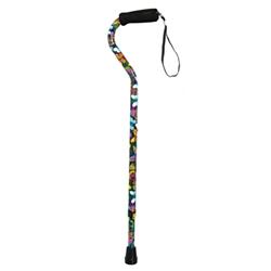 Picture of Alex Orthopedic 1656A Aluminum Offset Handle Cane - Color Butterfly