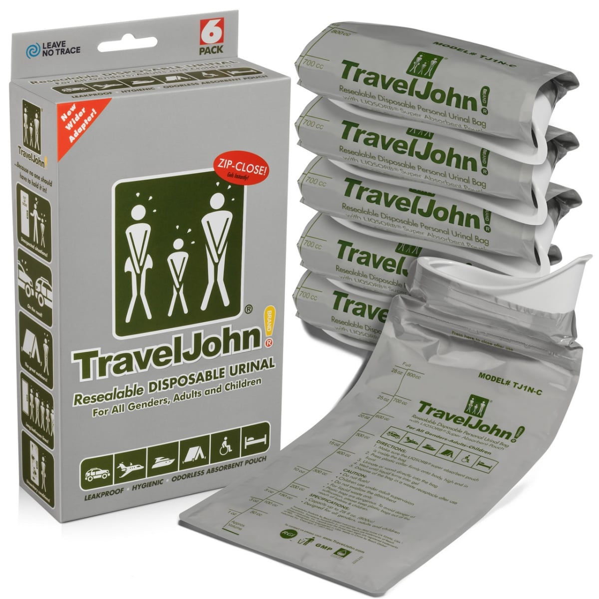 CMS 3033D Travel John Disposable Urinary Pouch - Pack of 3