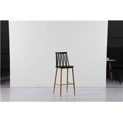 Picture of Commercial Seating Products RPP-Windsor-Bar-BK Minimalist Modern Windsor Bar Height Dining Bar Stool - Black
