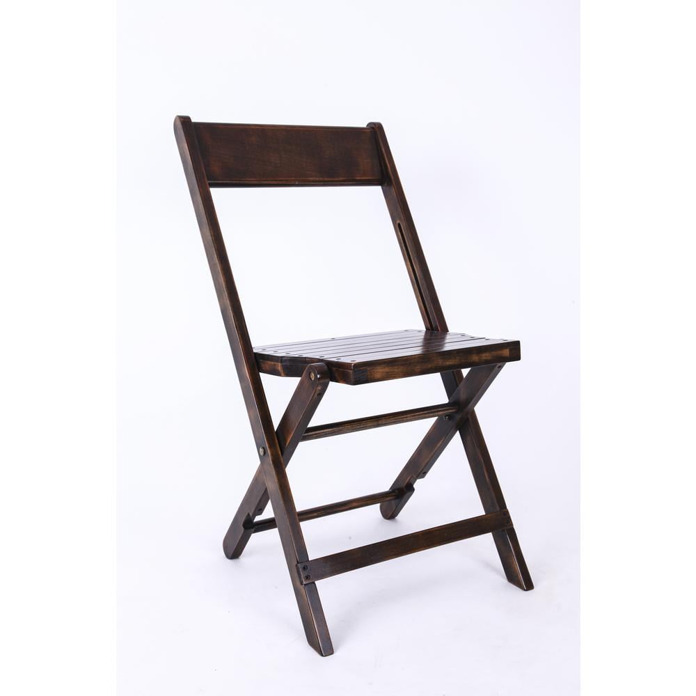 Picture of Commercial Seating Products A-102-WL-Slatted Dark Walnut Wood Folding Chair with Slatted Seat - 29.5 in.