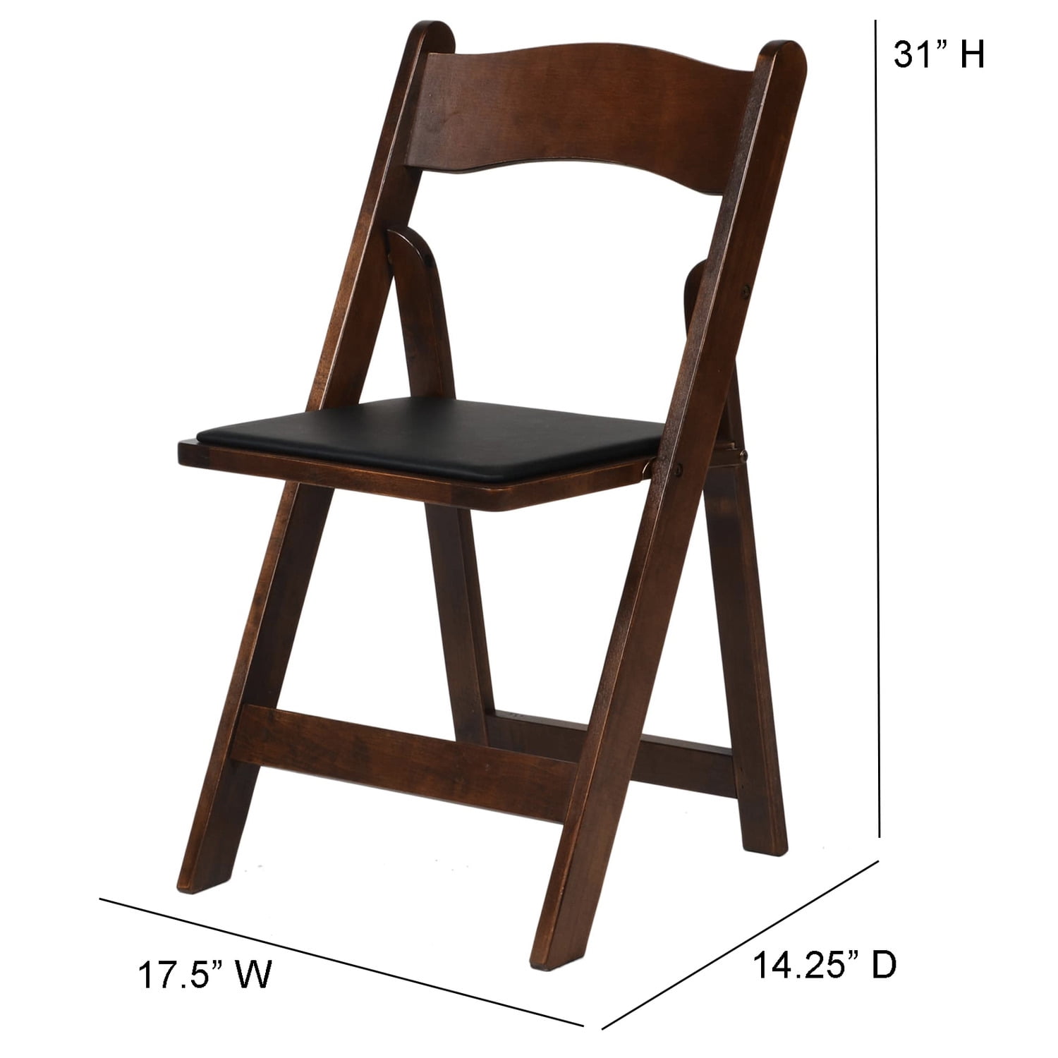 Picture of Commercial Seating Products A-101-FRW-4 American Classic Fruitwood Wood Folding Chair - 30.5 in. - Set of 4