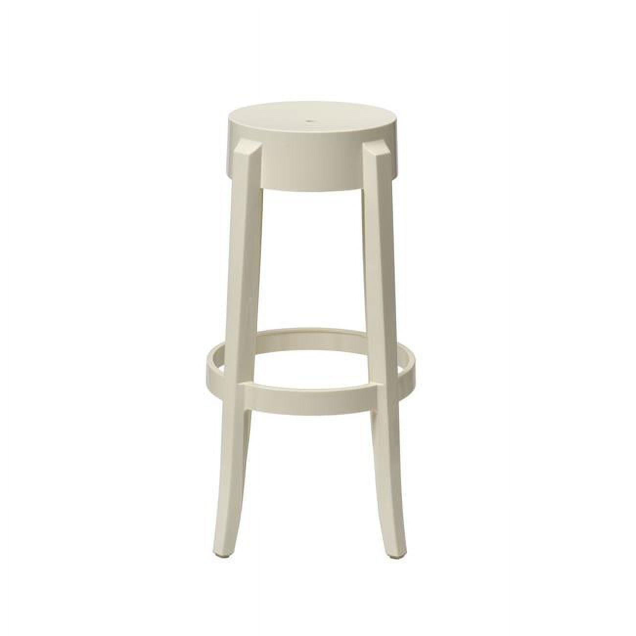 Picture of Commercial Seating Products RPC-Kage-Stool-SW Polycarbonate Bar Height Backless Kage Stool, Creamy White - 30 in.