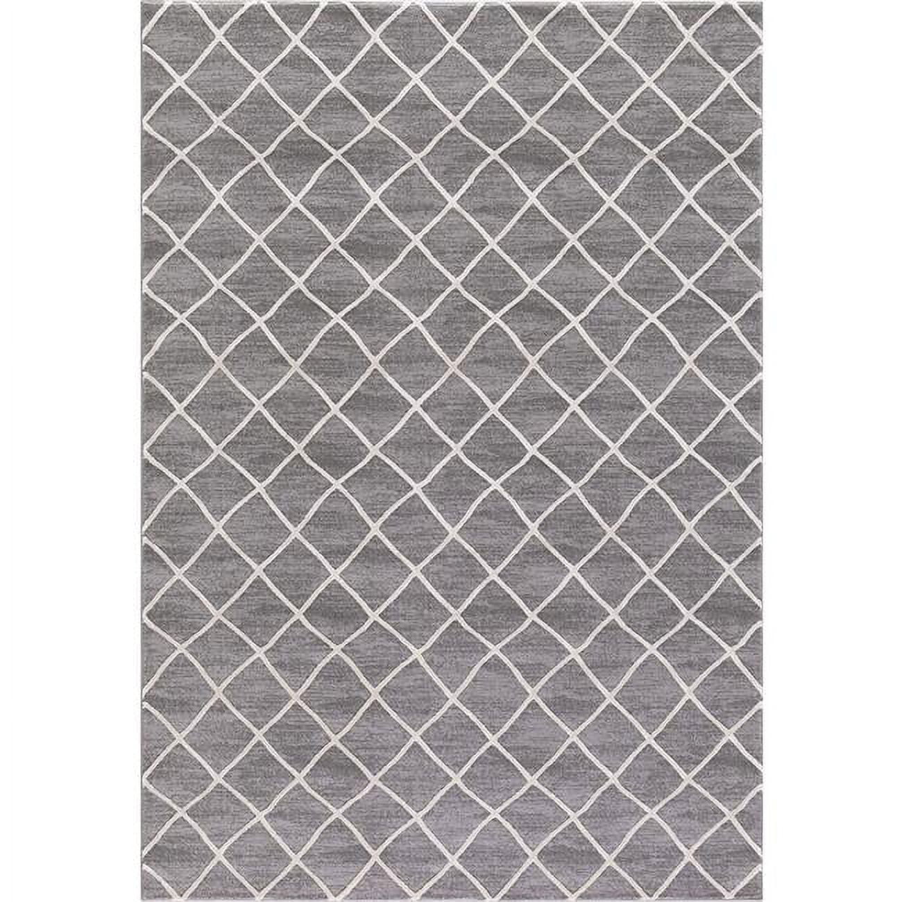 5 ft. 3 in. x 7 ft. 3 in. Thema Teo - Ivory, Gray