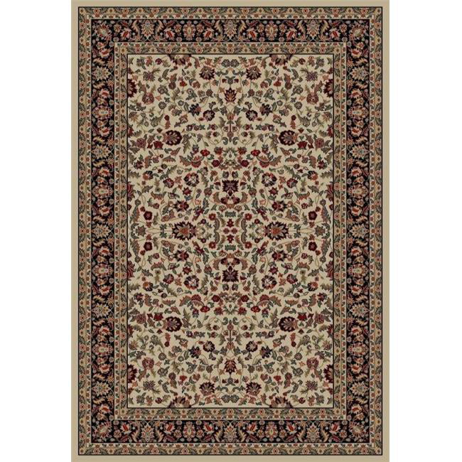 9 ft. 3 in. x 12 ft. 6 in. Jewel Kashan - Ivory, Black