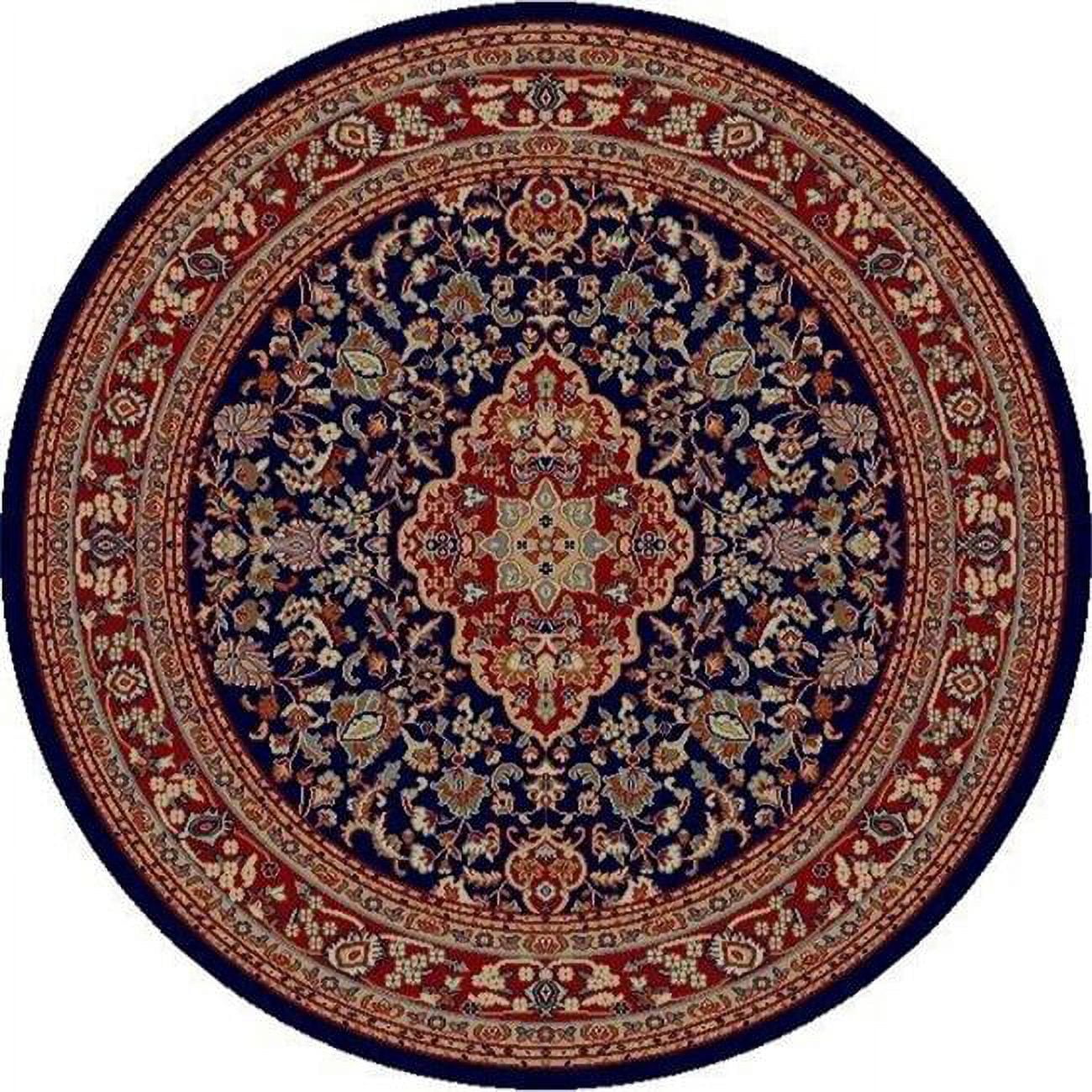 5 ft. 3 in. Jewel Heriz - Round, Navy