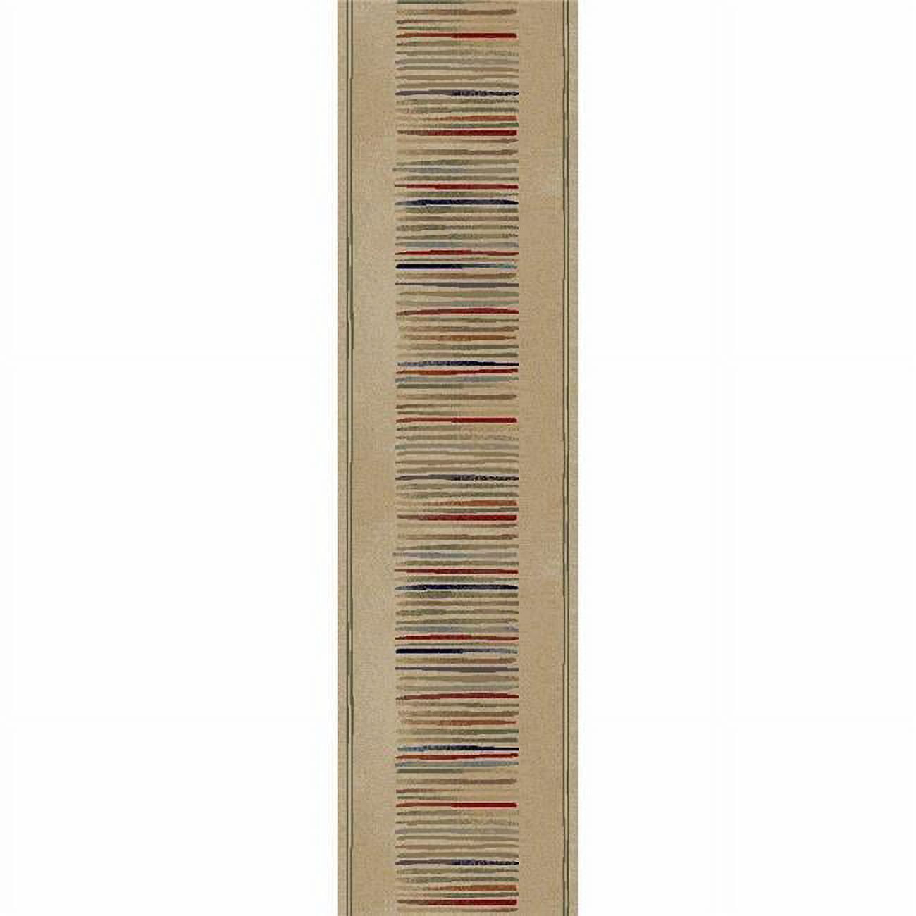 6 ft. 7 in. x 9 ft. 3 in. Jewel Stripes - Ivory