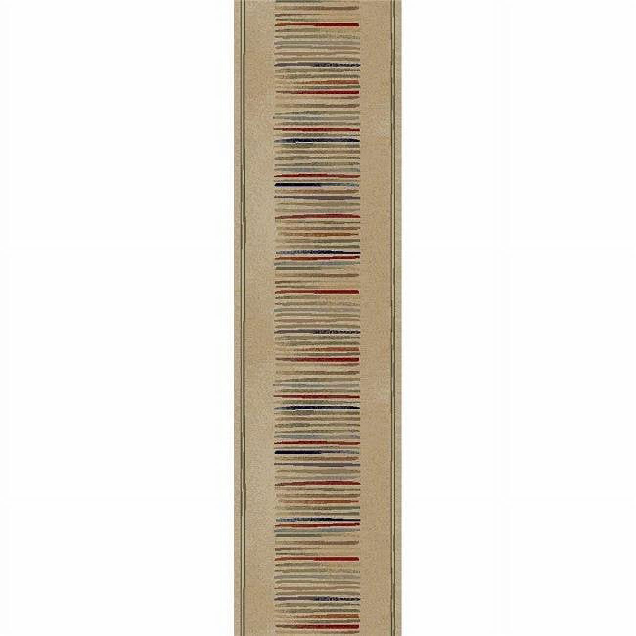 7 ft. 10 in. x 9 ft. 10 in. Jewel Stripes - Ivory
